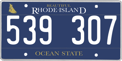 RI license plate 539307
