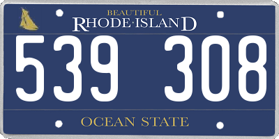 RI license plate 539308