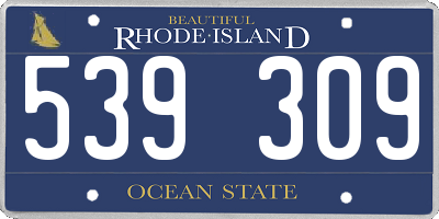 RI license plate 539309
