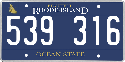 RI license plate 539316