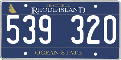 RI license plate 539320