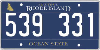 RI license plate 539331
