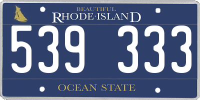 RI license plate 539333