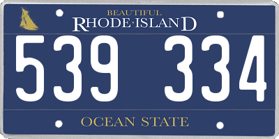 RI license plate 539334
