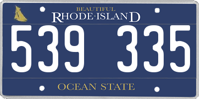 RI license plate 539335