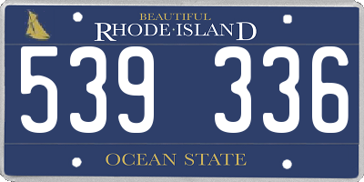 RI license plate 539336