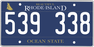 RI license plate 539338