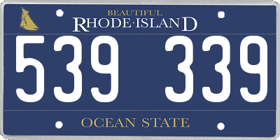 RI license plate 539339
