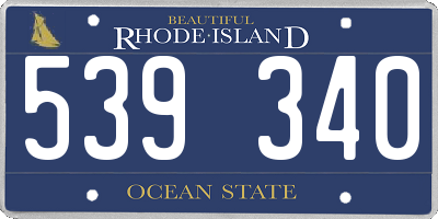 RI license plate 539340