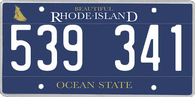 RI license plate 539341
