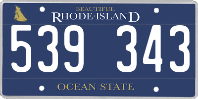 RI license plate 539343
