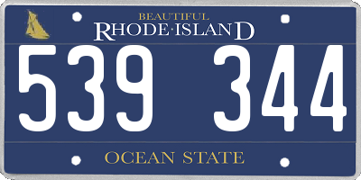 RI license plate 539344