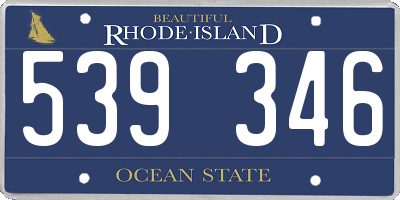 RI license plate 539346