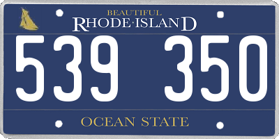 RI license plate 539350