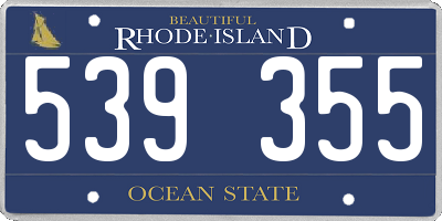 RI license plate 539355