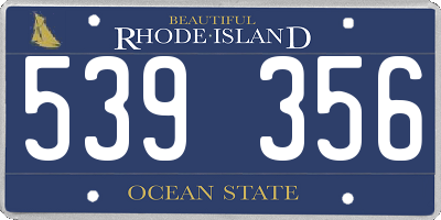 RI license plate 539356