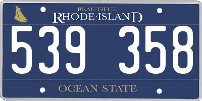 RI license plate 539358