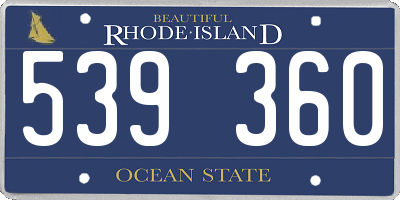RI license plate 539360