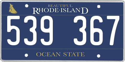 RI license plate 539367