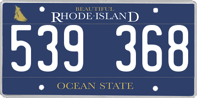 RI license plate 539368