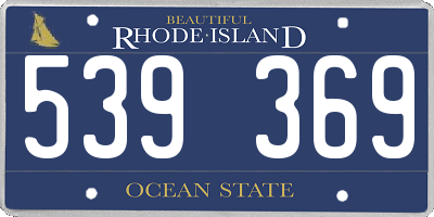 RI license plate 539369