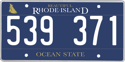 RI license plate 539371