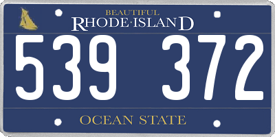 RI license plate 539372