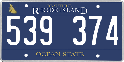 RI license plate 539374