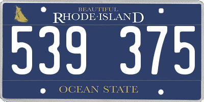 RI license plate 539375