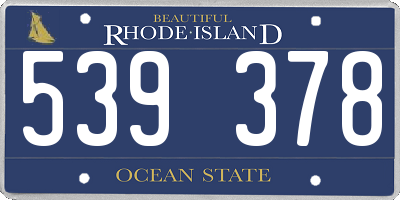 RI license plate 539378