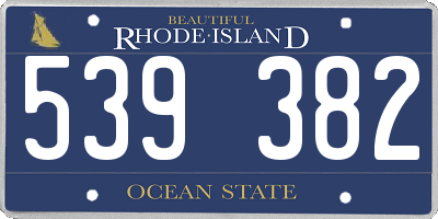 RI license plate 539382
