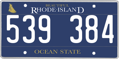 RI license plate 539384