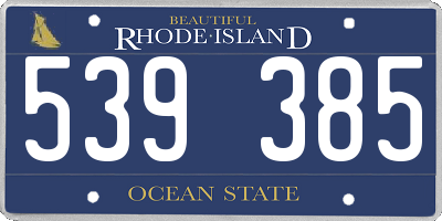 RI license plate 539385