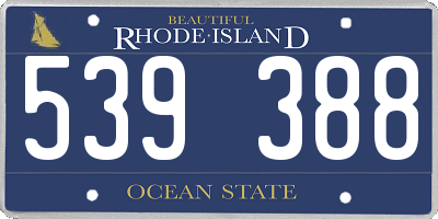RI license plate 539388