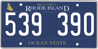RI license plate 539390