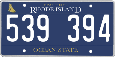 RI license plate 539394