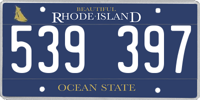 RI license plate 539397