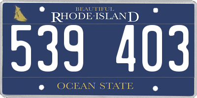RI license plate 539403