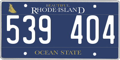 RI license plate 539404
