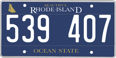 RI license plate 539407
