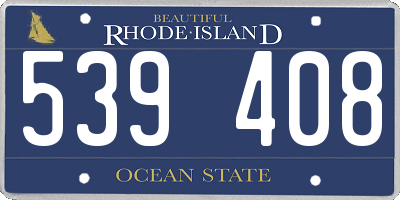 RI license plate 539408