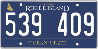 RI license plate 539409