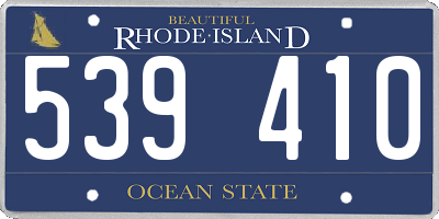 RI license plate 539410