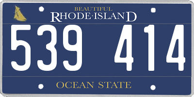 RI license plate 539414