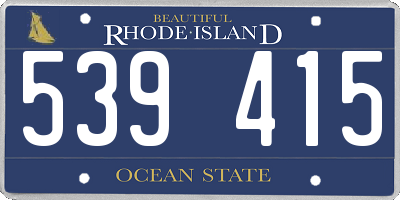 RI license plate 539415