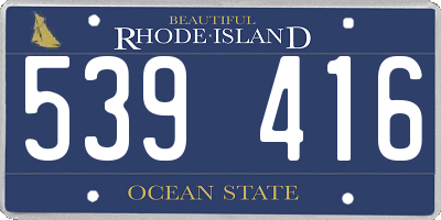 RI license plate 539416