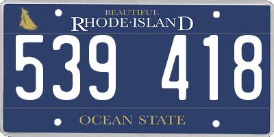 RI license plate 539418