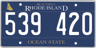 RI license plate 539420