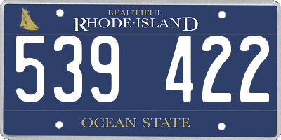 RI license plate 539422