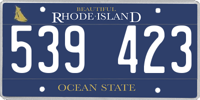 RI license plate 539423